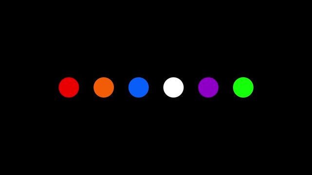 Animated gif of a transparent white dot circle moving towards a colorful circle during the loading process
