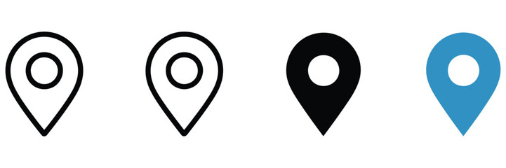 Location pin icon featuring minimal map marker, geotag pointer, navigation, destination, location services, vector, design © welcome  saiful  