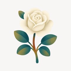 Obraz premium Elegant white rose illustration