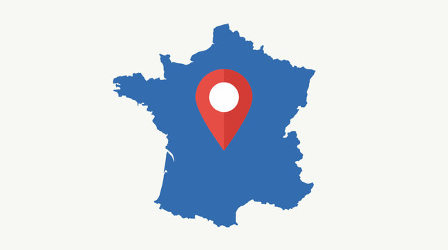 France Map Pin Location Marker Illustration