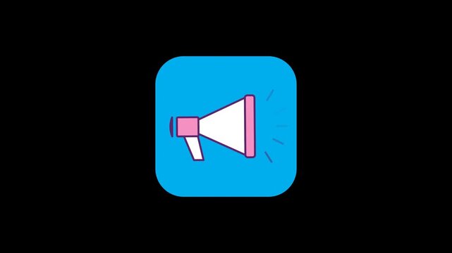 Megaphone Icon on Blue Background - A Symbol of Communication and Announcement.