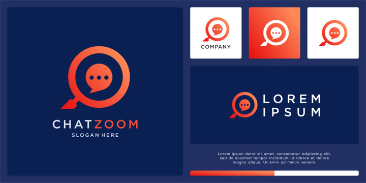 Chat zoom logo design template