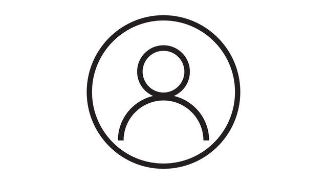 Minimalist user avatar profile icon line art with silhouette character interface identity minimalist management communication identification individual settings monochrome isolated
