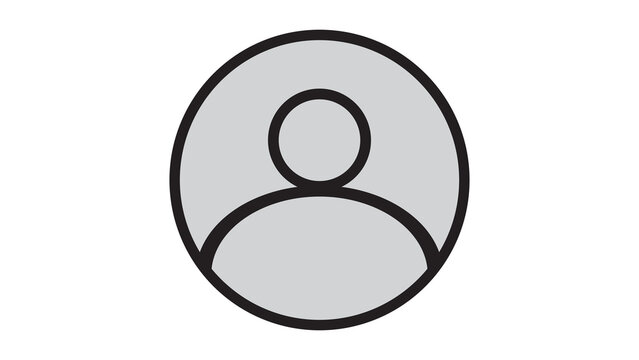 User profile avatar icon with grey fill silhouette character interface identity minimalist management communication identification individual settings isolated