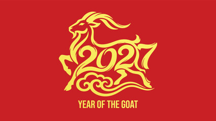 year of the goat zodiac 2027 happy chinese new year lunar china modern logo vector design 30 © zuzendesign