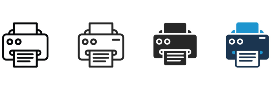 Printer icon for print document, office printing, paperwork, file output, business equipment, vector, design