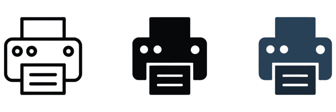Printer icon featuring print document symbol, office printing, paperwork, file management, workplace technology, vector, design