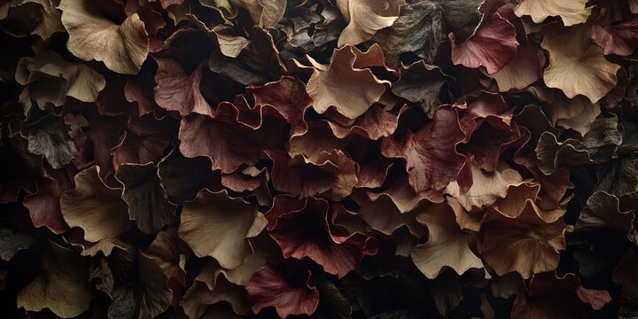 Close Up Abstract Texture of Dehydrated Lettuce Leaves and Crispy Vegetable Chips for Culinary Use
