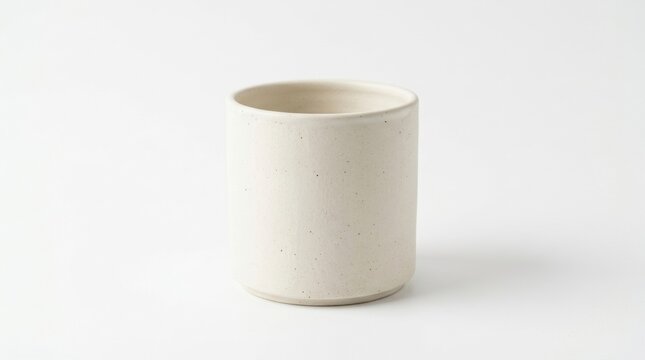 Neutral ceramic tumbler minimalist stoneware cup for beverages and desk organization