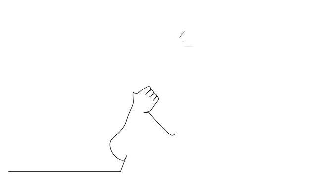 human person wrist pain stress health problem one line art 2d video animation