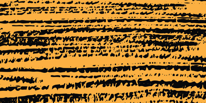 Abstract Black Grunge Stripe Texture on Orange Background