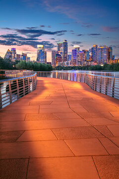 Austin, Texas, USA. Cityscape image of Austin, Texas skyline at beautiful spring sunset.