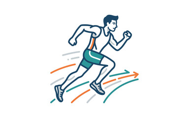 Obraz premium Running Man Dynamic Vector Illustration