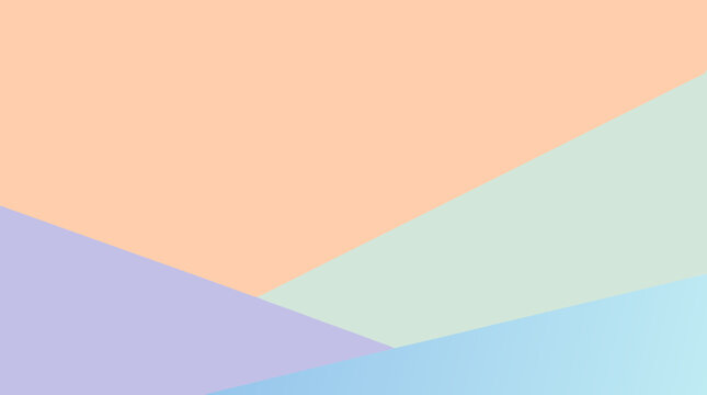 Soft pastel gradient background with diagonal translucent color blocks, abstract minimal vector backdrop in peach, mint, sky blue and lavender for modern web banners and presentation layouts
