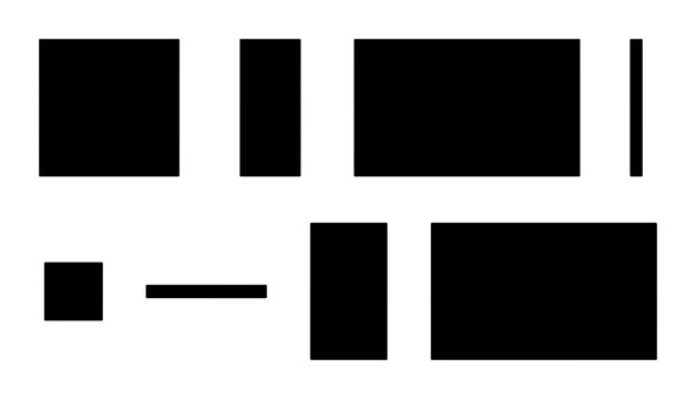 Abstract Geometric Shapes, Minimalist Black and White Vector Elements, Modern Design Patterns