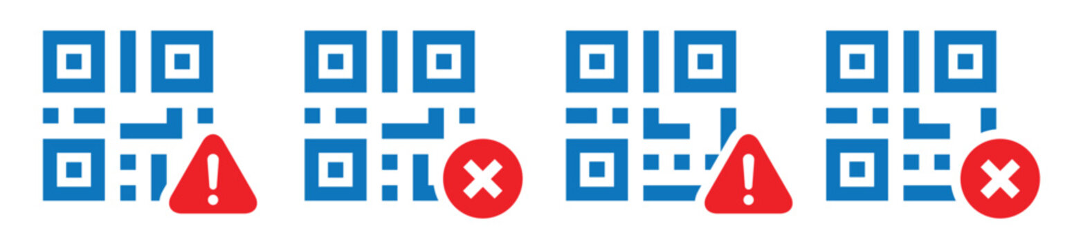 Barcode scan warning icon illustration