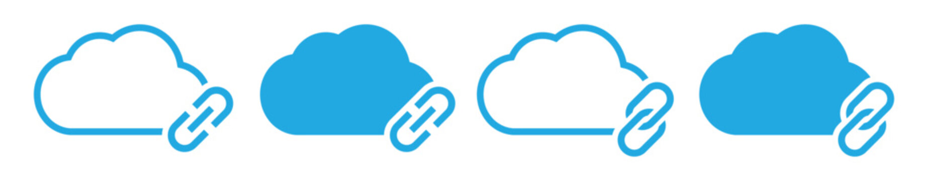Cloud web linked set icon illustration