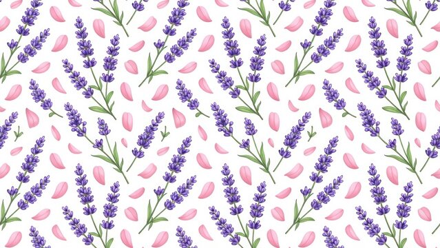 Lavender floral seamless pattern desktop wallpaper