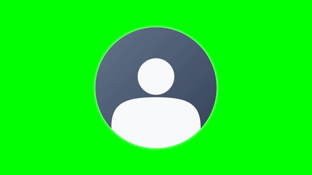Generic User Profile Icon on Green Screen Background.