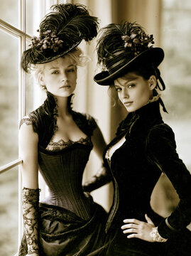 Elegant Victorian Ladies in Antique  Portrait &ndash; AI Generative &ndash; No Real Persons