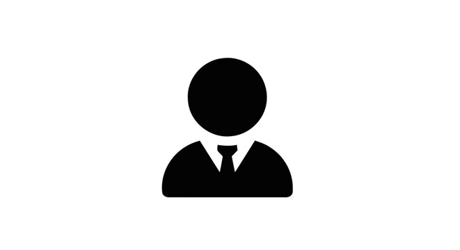 A simple black icon depicts a man wearing a suit and tie.