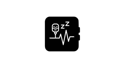 Obraz premium A sleeping microphone with a heartbeat line and z's above it on a device