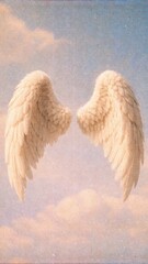 Fototapeta premium Ethereal angel wings skyward mobile wallpaper
