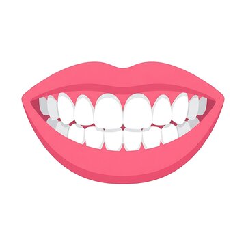 Human mouth showing healthy teeth and smile with dentistry, whitening