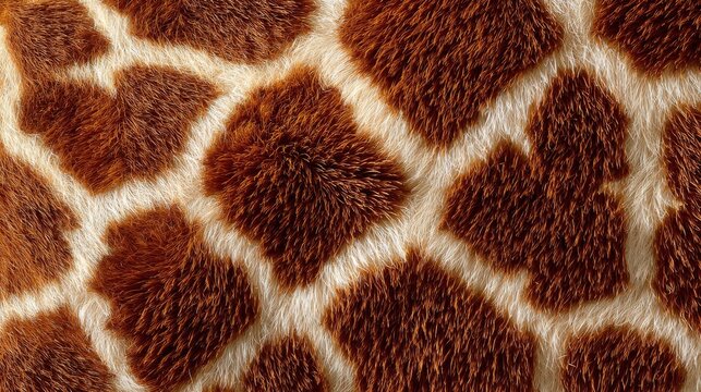 Natural Giraffe Hide Texture Closeup Exotic Safari Animal Fur Pattern Background