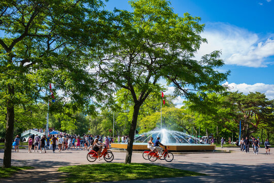 Riding Bicycles at Toronto's Centre Island