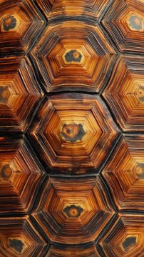 Detailed Tortoise Shell Pattern Texture With Natural Geometric Scutes Macro Background