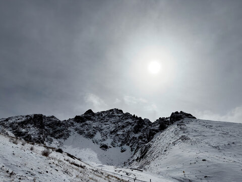 Views of Chimbulak, in the Zailiisky Alatau mountain range, Kazakhstan