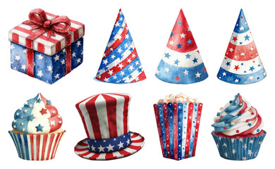 Obraz premium PNG Patriotic themed party decorations on transparent background