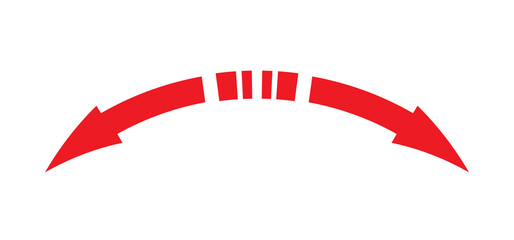 Obraz premium Curved Double Arrow Banner, Modern Bidirectional Direction Symbol Isolated on Transparent Background for Infographics, UI, Web and Graphic Design