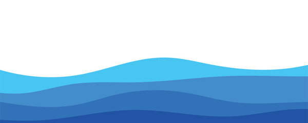 Obraz premium Minimalist blue wave curve abstract flat vector background