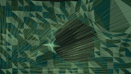 Abstract geometric background featuring a tessellated polygonal mesh overlaid with dynamic radiating fine lines creating a sweeping vortex illusion and a central starburst flare © ShadOw