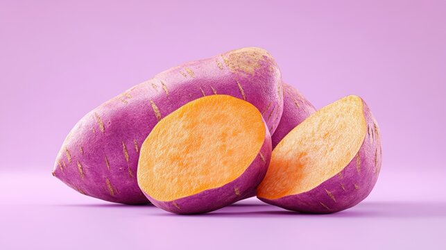Sweet potato,Bakery menu with Ube frosting texture background,whipped cream,PopularTrendy Purple Coffee Shop,plant based recipes,sweet potato,superfood,menu and banner,Healthy and wellness concept.