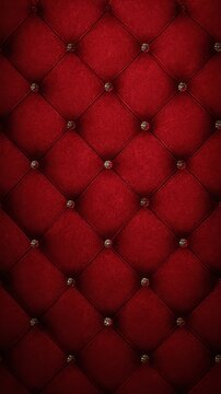 Luxurious red tufted velvet upholstery seamless background with elegant diamond pattern