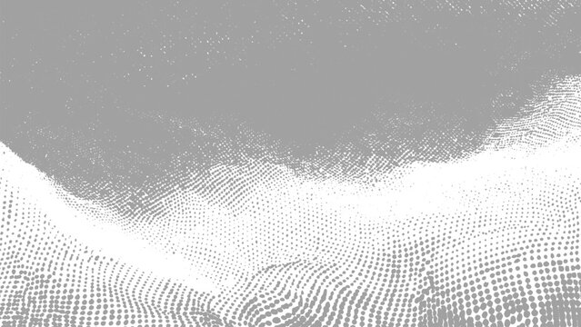 Halftone dots pattern gradient background with gray and white tones