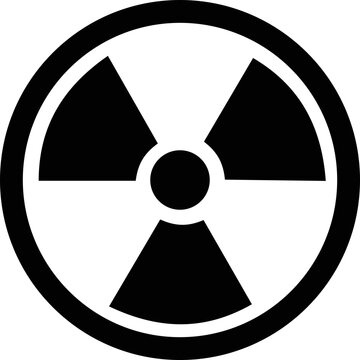 Radiation symbol icon with nuclear hazard warning signs in black yellow red color variations, radioactive energy symbols, outline and filled vector design for safety and industrial use