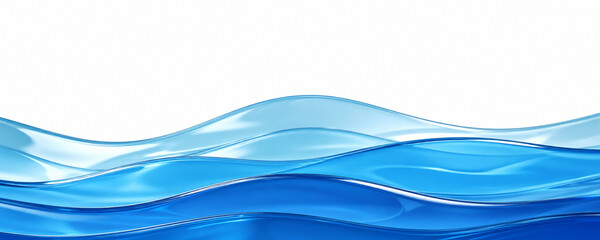 Fototapeta premium Transparent blue liquid water wave curve glossy abstract background