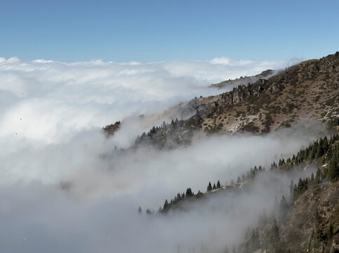 Views of Chimbulak, in the Zailiisky Alatau mountain range, Kazakhstan