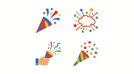 Fototapeta premium Confetti Explosion Icon Set Illustration