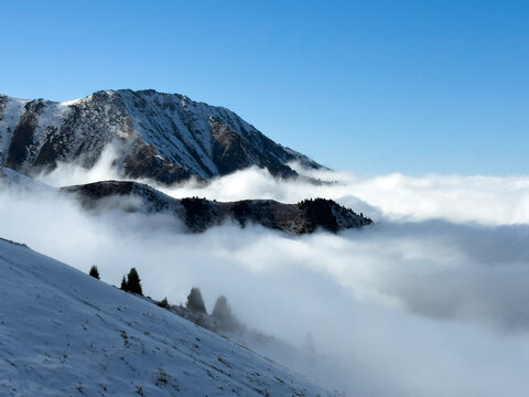 Views of Chimbulak, in the Zailiisky Alatau mountain range, Kazakhstan