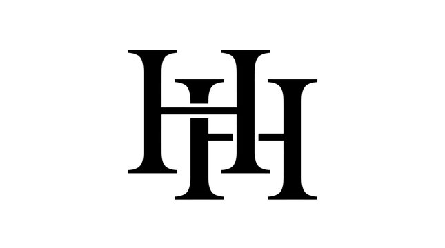 Interlocking HH serif monogram logo design.