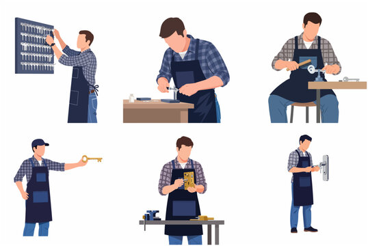Locksmith Professional Character Set Repairing Locks and Duplicating Keys