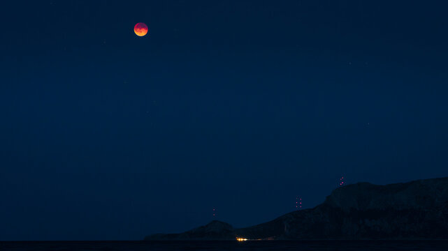 Photo of a red moon eclips
