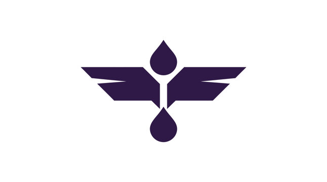 Purple winged drop abstract logo icon