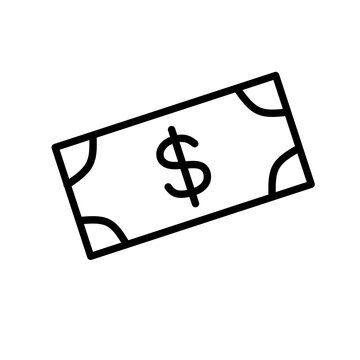 Dollar bill icon for currency and financial concepts