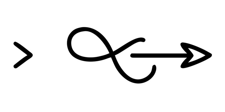 Hand drawn loop arrow silhouette on a black background simple graphic design